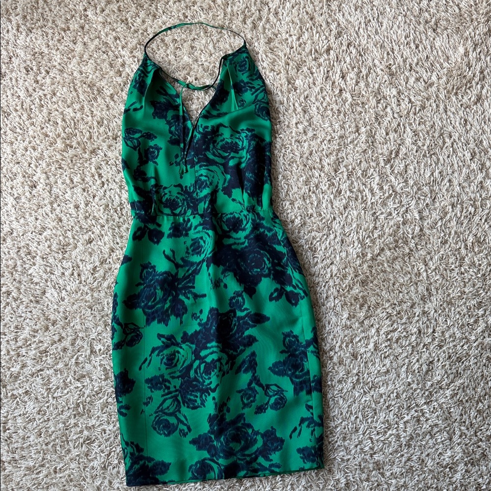 Green Floral Halter Dress by Chloe Dao